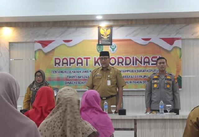 Dinkes Inhil Gelar Rapat Koordinasi Terkait Kesehatan Jiwa Masyarakat dan Penyampaian SK TPKJM