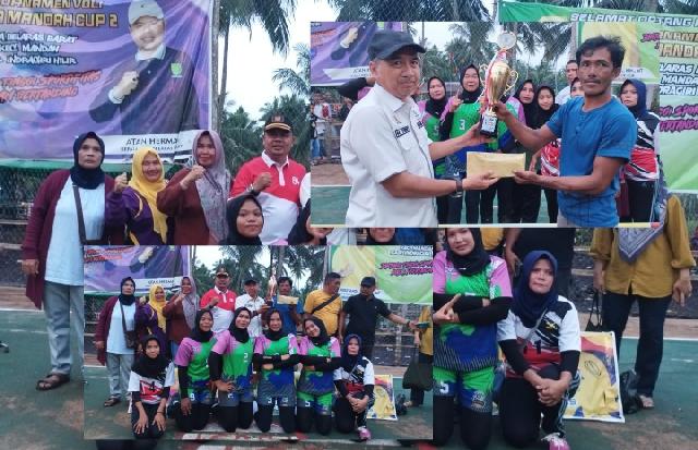 Ketua DPRD Inhil Tutup Turnamen Bola Voli Pemuda Cup 2 Mandah