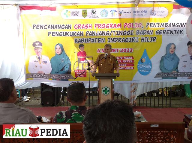 Cegah Polio, Dinas Kesehatan Gelar Pencanangan Crash Program Serentak se Inhil