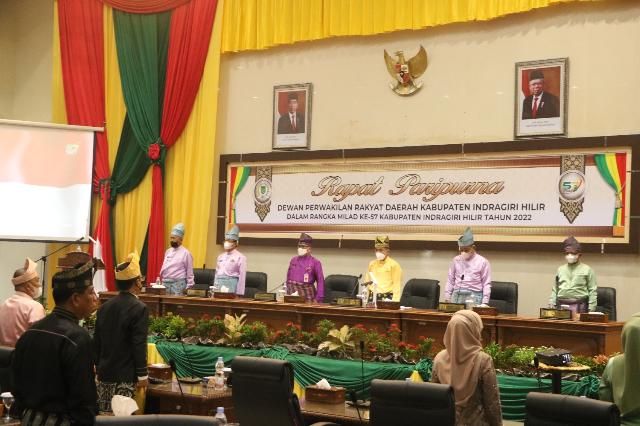 Ketua DPRD Inhil Pimpin Rapat Paripurna Milad ke-57 Kabupaten Indragiri Hilir