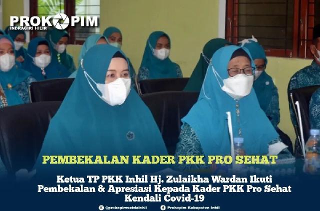 Ketua TP PKK Inhil Ikuti Pembekalan dan Apresiasi Kader PKK Pro Sehat Kendali Covid-19 secara Virtual